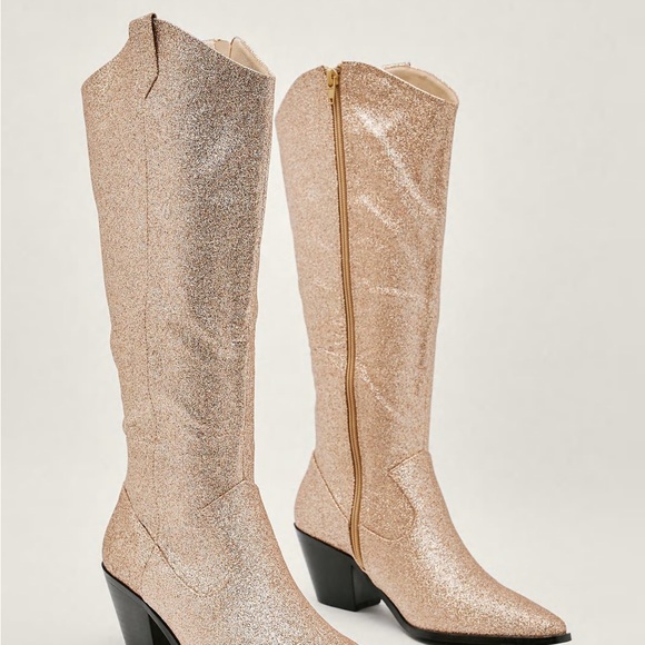 Nasty Gal Shoes Glitter Cowboy Boots Poshmark